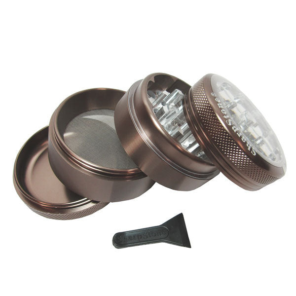 Coloured Sharpstone Clear Top 4pce Grinders