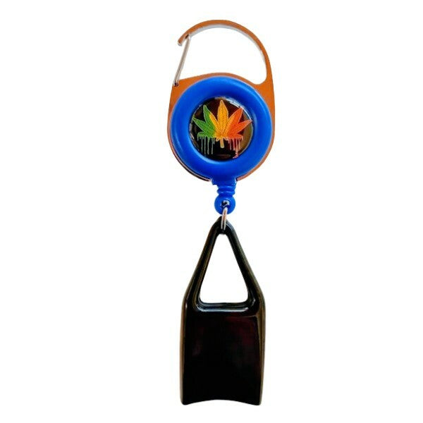 Lighter Leash With Clip - Rasta Leaf