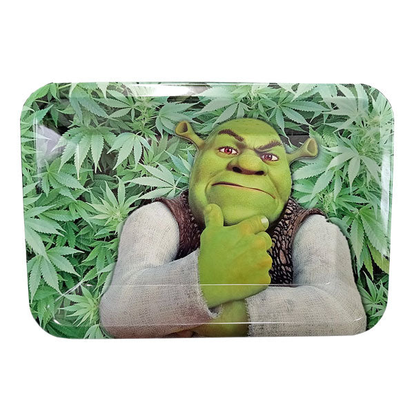 Metal Rolling Tray 180x120mm Shrek Leaves